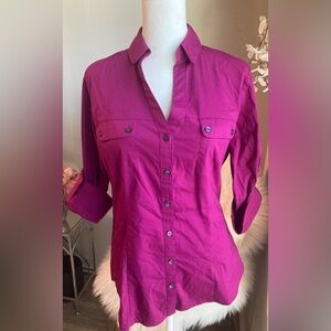 Express Essentials Tailored Button Down Size Medium